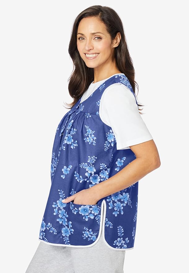 Only Necessities Plus Size Snap-Front Apron