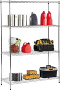4-Shelf Storage Shelves Metal Shelving Unit NSF Garage Storage Rack Adjustable Wire Shelves Organizer for Kitchen Closet Basement, 800 LBS Capacity, 35.4" L x 13.3" W x 53.7" H, Chrome