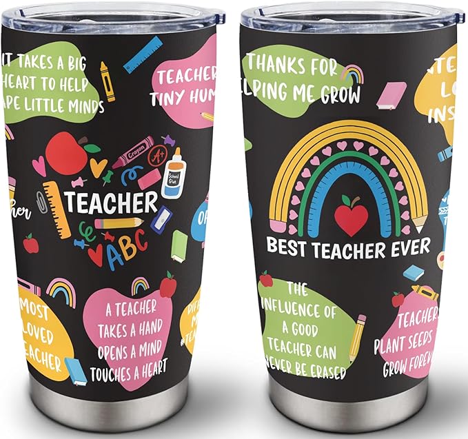 Christmas Teacher Gifts for Men - Xmas Teacher Appreciation Gifts - Teachers Retirement/Birthday Gift from Student Tumbler 20oz