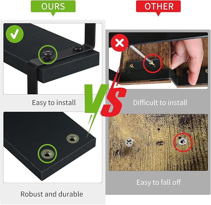 YINMIT Wooden Display Riser Stand, Tiered Perfume and Cologne Organizer Stand, 3 Tier Spice Rack Organizer, Rustic Display Shelf for Candles (3 Tier,2Pack,Black)