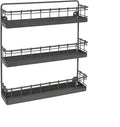 Spectrum Diversified Storage for Kitchen, Pantry, Cabinet, Industrial Gray Spectrum Vintage Wall-Mount 3-Tier Spice Rack, Large