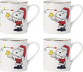 Lenox 896325 Snoopy Christmas Mugs, Set of 4