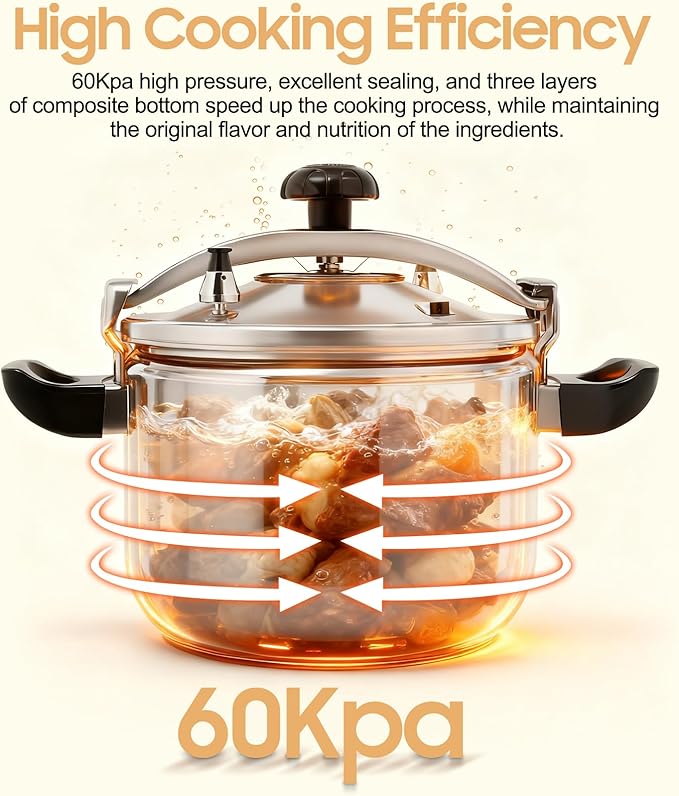 27.5 Quart Pressure Cooker Stainless Steel Pressure Canner, Large Capacity, Commercial Pressure Cooker Clamp On Type, Double Valves for Family or Commercial Use