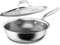 COOKER KING 10-Inch Wok with Lid, Hybird Nonstick Wok Professional Grade, Stainless Steel Woks & Stir-Fry Pans, Stay-Cool Handle, Dishwasher & Oven-Safe,Compatible with All Cooktops
