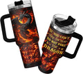 34HD Dragon Coffee Tumbler with Handle & Straw, 40oz Do Not Poke The Dragon Mug, Gifts for Fathers Day Birthday Christmas, Unique Gifts for Dad Brother Friend Uncle Boyfriend Boy