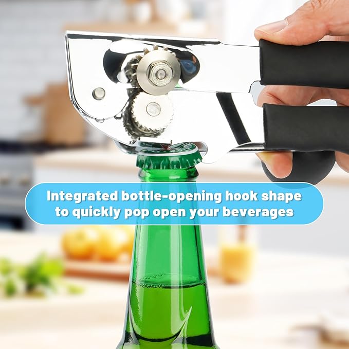 Heavy Duty Can Opener,Commercial Can Opener with Comfortable Long Handles With Carbon Steel Blade