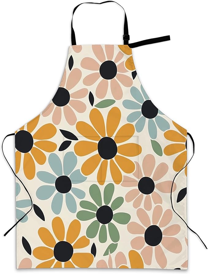 Apron with Pockets for Women, Adjustable Kitchen Cooking BBQ Chef Apron, Gifts for Mom Birthday, or Holidays