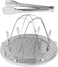 Portable Camping Toasters 4 Slice - Stainless Steel Folding Camp Stove Toaster with Clip Handle - Perfect for Outdoor Hiking, Picnic and RV Trips