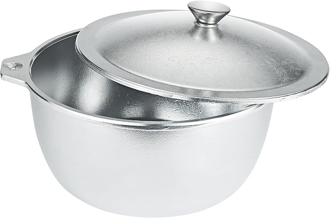 Traditional Cast Aluminum Pilaf Pot, Large Capacity, Coating-Free, Even Heat & Fast Cooking Dutch Oven with Lid for Searing, Stews & Rice (18L)