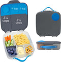 b.box Kids Lunch Box – 4 compartments (2 Leak-proof) Bento Box with Cold Pack & Removable Divider Reusable Snack Containers with Lids, Snack Box for Toddlers & Older Kids 8 1/2 cups (Blue Slate)