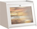 GHWIE Large Bread Box, Easy Access & Cleaning - Bamboo Bread Box for Kitchen Countertop with Acrylic Door (White, Large)