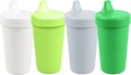 Re-Play Spill-Proof Sippy Cups - Reusable 10 Oz Set of 4, Dishwasher & Microwave Safe, Made in USA, Modern Green