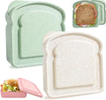 Sandwich Containers, Sandwich Containers for Lunch Box, Reusable Toast-Shaped Lunchbox, BPA-Free Plastic Food Storage with Lid, Microwave & Dishwasher Safe, for Adults & Families