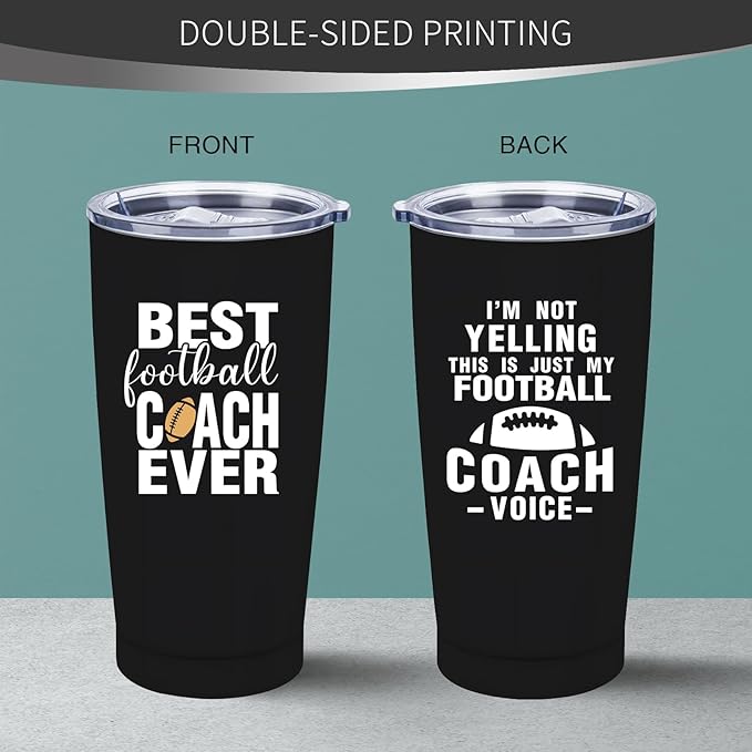Football Coach Gifts for Men Women - Best Football Coach Ever Gifts - Coach Appreciation Tumbler, 20 oz Insulation Stainless Steel