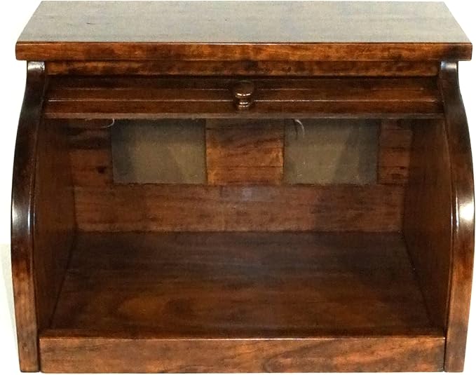 DutchCrafters Solid Wood Large Bread Box with Roll Top - Kitchen Counter Storage - Amish Made in USA (Cherry - Michael's Cherry)