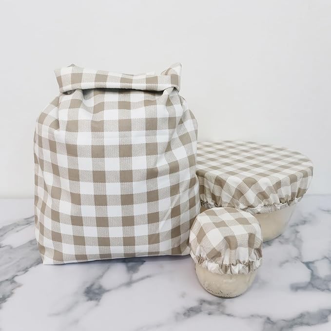 Reusable Bread Bags with Bowl and Jar Cover for Sourdough Bread Proofing Storage