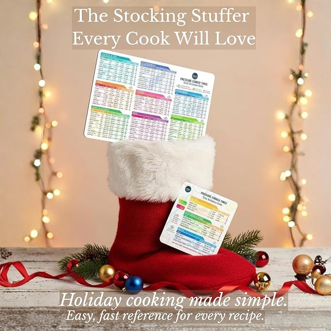 Instant Pot Cooking Times Chart - Pressure Cooker Accessories Cook Times - Easy to Use & Clean Strong Magnet Kilograms - Instant Pot Cheat Sheet Magnet Set Quick Reference Guide (White)