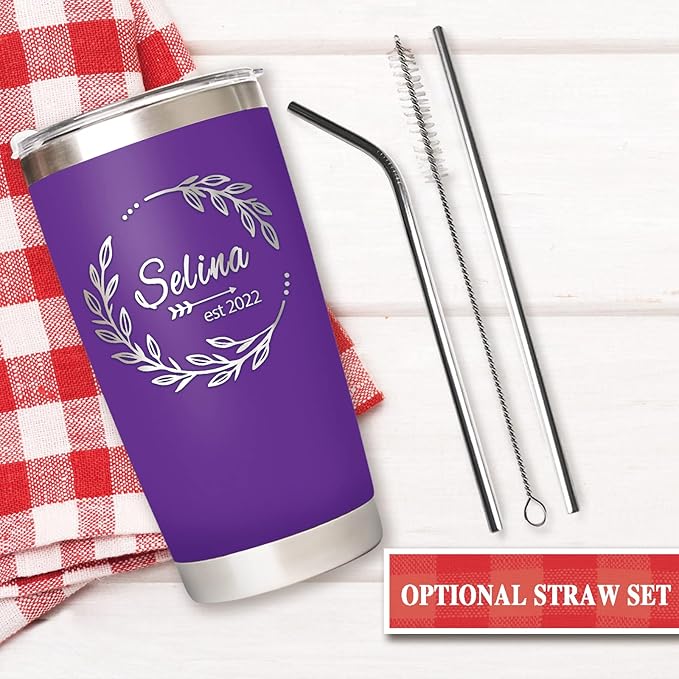 Personalized Tumbler with Text Name, Custom 20oz Bulk Insulated Travel Coffee Mug, Employee Appreciation Birthday Gifts for Women Men Teacher Nurse office Pack (20oz Engraved)