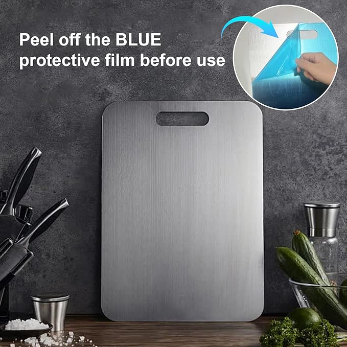 Katuchef Titanium Cutting Board,2026 New 100% Pure Titanium Cutting Boards for Kitchen,Titan Cut Pro Non toxic Doubld-Side Durable Chopping Boards, Easy to Clean and Store(2PCS-M+L)
