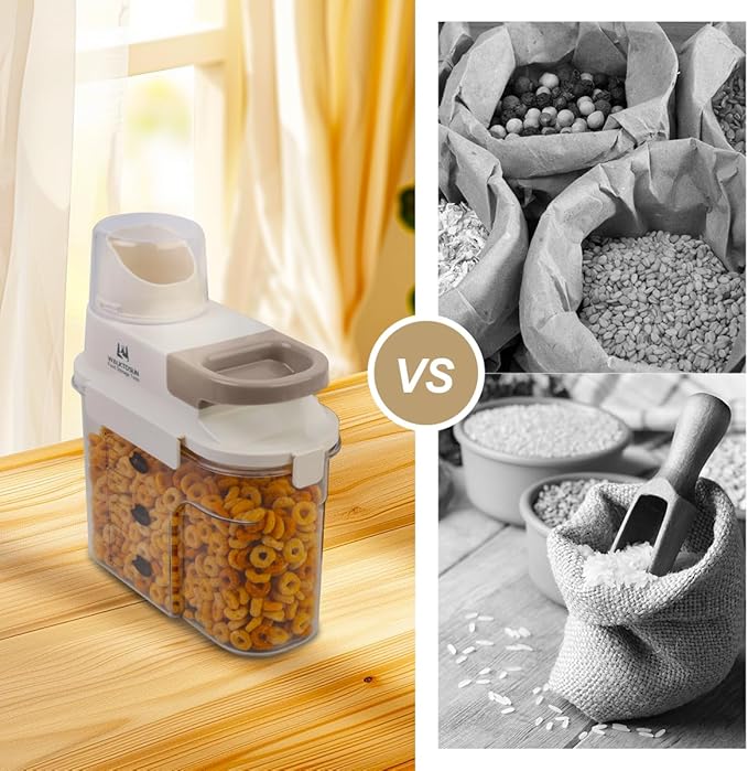 Cereal Containers Storage with Pour Spout Airtight Food Storage Containers Cereal Dispenser Sealed Kitchen Canisters for Nuts Flour Sugar Beans Dry Food, BPA Free (1800ml Green)