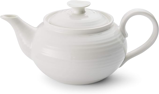 Portmeirion Sophie Conran, White 2 Pint Teapot – Fine Porcelain Tea Server with Handle for Afternoon Tea, Dining & Entertaining – Classic Serveware – Dishwasher & Microwave Safe