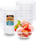 bUCLA 50Pack Clear Plastic Serving Bowls - 16oz Disposable Serving Bowls for Party Dessert/Ice Cream/Salsa/Snack