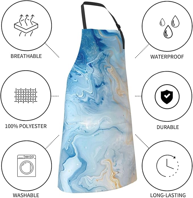 DADABULIU Apron Cooking With Pockets Adjustable Bib For Men Women Waterproof Chef Home Grilling BBQ Drawing