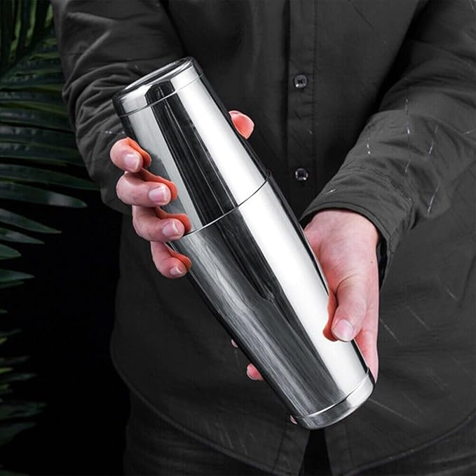 8 Pcs Cocktail Shaker Boston Shaker Set Professional Bartender Kit Bar Stainless Steel Drink Shaker Bartending Martini Tin with 18oz & 28oz Mixed Alcohol Tool for Beginner(Silver)