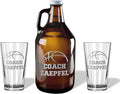 Basketball Whiskey Glasses - Personalized Engraved Basketball Coach Whiskey Glass Coach Award Thank You Gifts for Men End of Season Gifts for Coaches (Basketball, Growler Gift Box)
