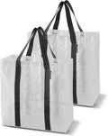 CleverMade Foldable Storage Container Bags, Pack of 2 Heavy Duty Plastic Reusable Oversized Packing, Under Bed or Duffel Storage Bins for Dorm Room Home Utility Laundry Grocery Shopping Travel
