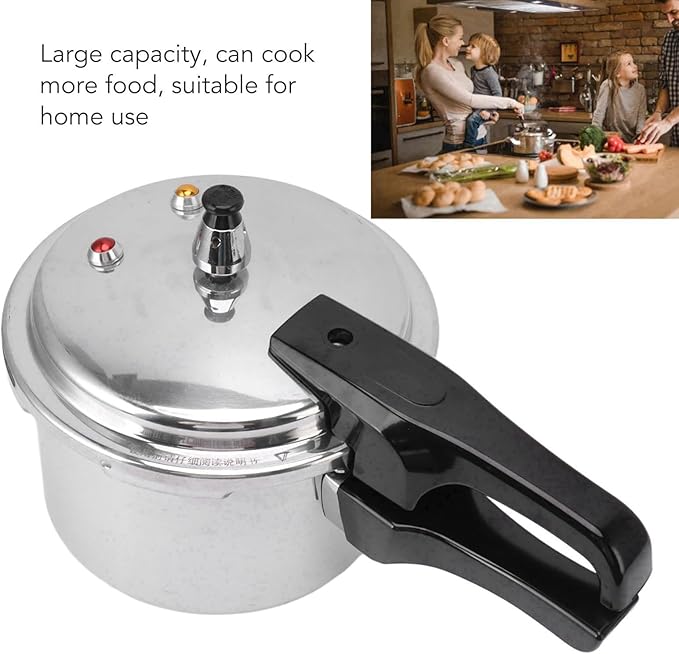 Aluminum Classic Pressure Cooker, 3.2-Quart Aluminium Alloy Mini Pressure Cooker, 18cm Bottom, with Inner Lid Cooker, for Gas Stove, Silver