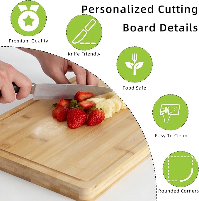 Personalized Cutting Board With Your Nmaes Date- Custom Cutting Boards Wood Engraved, Customized Wedding Gifts For Christmas, Wedding, Anniversary, Engagement, Housewarming
