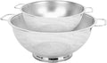 2PCS Colander for Kitchen, 3QT and 5QT, Stainless Steel Colander Strainer with Handle for Fruits Vegetables Cooking Food, Dishwasher Safe