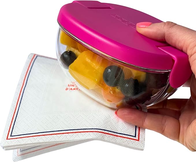 Yumbox Snack Bowl, Leakproof 3 Compartments, Removable Lid, Microwave, Dishwasher Safe, Perfect for acai bowl, yogurt bowl, granola, Bento Snack Box for school, work, travel