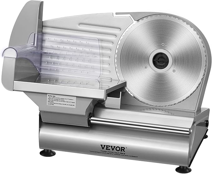 VEVOR Meat Slicer, 180W Electric Deli Food Slicer, 7.5 inch Meat Cutter with a Premium SUS420 Blade, 0-0.6 inch Adjustable Thickness, ETL Certified Food Slicer Machine for Home Use