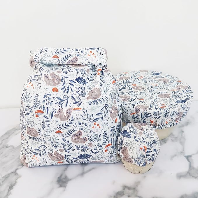 Reusable Bread Bags with Bowl and Jar Cover for Sourdough Bread Proofing Storage