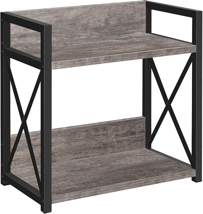 YINMIT Countertop Shelf Organizer,Coffee Bar Accessories,Spice Rack,Coffee Counter Shelf,2 Tier Coffee Organizer Station for Mugs,Cups,Cream,Syrup(Rustic Grey, Large)