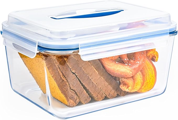190oz / 24Cup Extra Large Glass Storage Containers with Lids, Glass Bread Box Airtight Bread Container, Ideal Food Storage Containers, Roasting Turkey/Chicken/Cookie, Oven&Dishwasher Safe