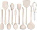 Onader Silicone Cooking Utensils Set of 10, Kitchen Utensils for Nonstick Cookware, Heat Resistant & Nontoxic Spatula Set- Khaki