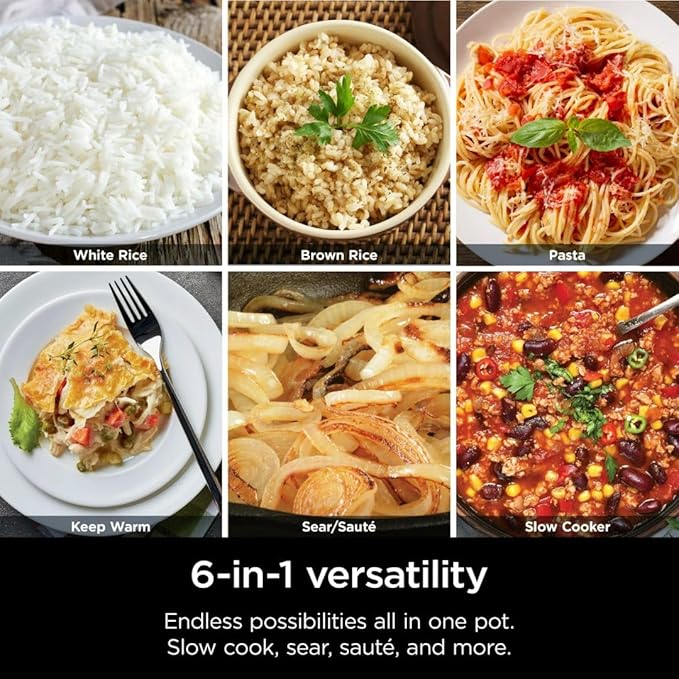 Ninja Foodi PossibleCooker Pro 6.5 Qt, Slow Cook Sear/Sauté Braise Rice Oats Pasta & Keep Warm, Nonstick Pot, Compact Countertop Design