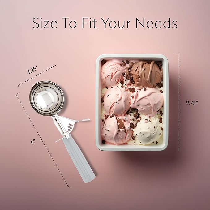 Restaurantware 4 Ounce Portion Scoop, 1 Trigger Release Stainless Steel Cookie Scoop - With Gray Handle, Stainless Steel Disher, For Portion Control, Cookie Dough, Cupcake Batter, Or Ice Cream