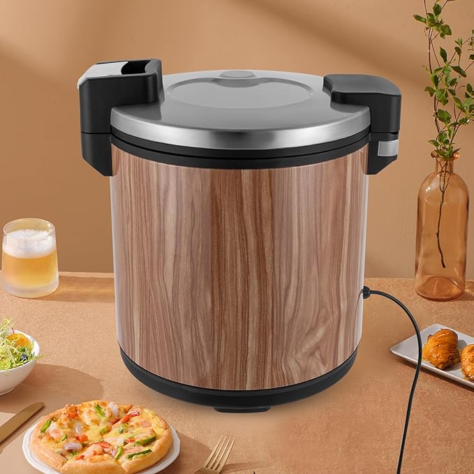 120 Cup Commercial Rice Warmer Stainless Steel Electric Non-Stick Pot 6.08Gal Food Warmers Heavy Duty Rice Food Warmer Warm Function Only NOT Cooker for Restaurant Family Catering Party