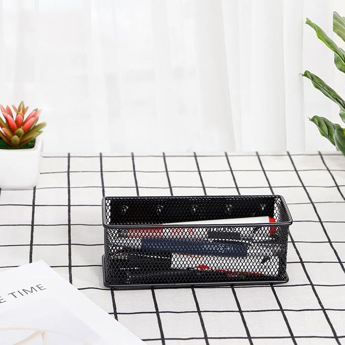 6.29'' × 2.28'' × 2.48" Black Magnetic Basket for Refrigerator Magnetic Locker Organizer for Home Office Accessories, Magnetic Basket for Whiteboard
