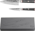 Cangshan YARI Series X-7 Damascus Steel Starter Knife Set With Ash Wood Box (2-Piece)