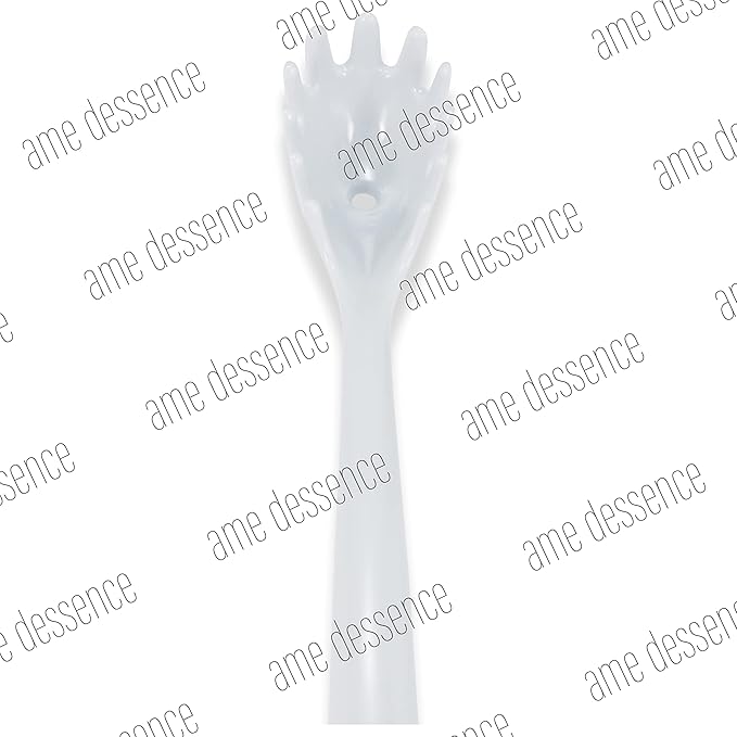 AME D'ESSENCE 12" Melamine Pasta Fork White Durable and Versatile Kitchen Tool Perfect for Serving Mixing and Straining Pasta Scratch-Resistant and Non-Stick Surface Ergonomic Handle
