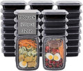 LIYH 100 Pack (200 Pcs) 32 Oz Meal Prep Food Storage Containers Black 1 Compartment Food Containers with Lids Lunch Boxes Plastic Bento Box Reusable Microwaveable Dishwasher Safe