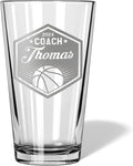 Basketball Coach Beer Glasses - Basketball Coach Gifts Personalized Coach Pint Glass Engraved Coach Award Basketball Beer Glass End of Season Gifts Coach (Basketball, Single Pint Gift Box)