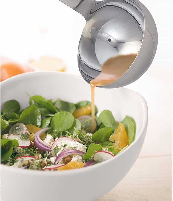 HIC Kitchen Single-Piece Stainless Steel Ladle, 18/8 Stainless Steel, 1-Ounce Capacity
