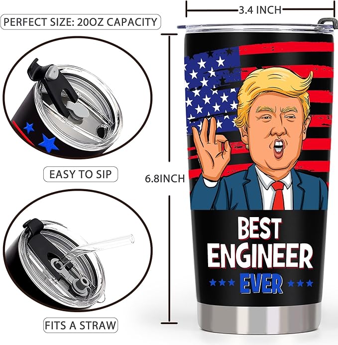 Engineer Gifts for Men, Engineering Gifts for Engineers - Mechanical Software Aerospace Electrical Civil Engineering Gift, 20 OZ Stainless Steel Insulated Travel Coffee Tumbler Cup
