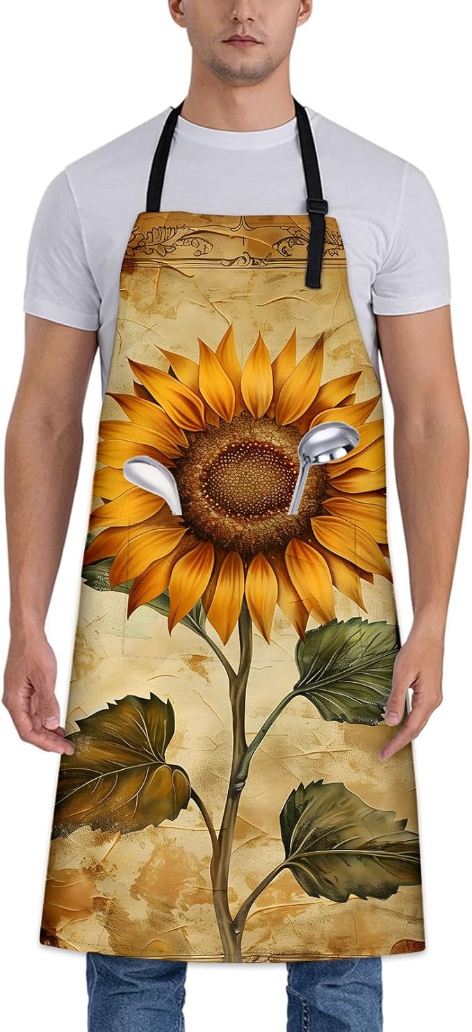 Rooster Apron for Women Men 28x33in, Kitchen Chef Aprons with 2 Pockets, Polyester, Chicken Apron